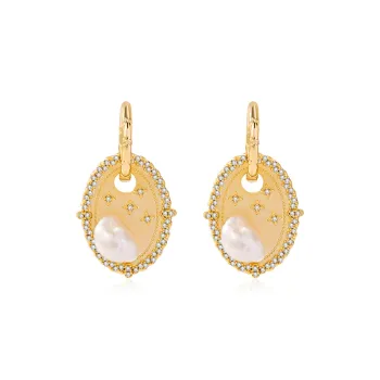 DOWER&HALL Pearl 7 10mm Hoop Earrings Women's
