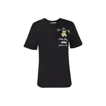 MOSCHINO Teddy Bear Logo Printed Crewneck T Shirt