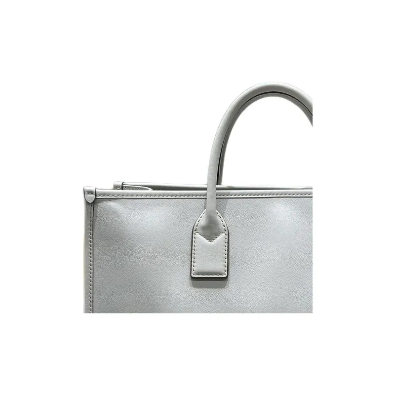 MCM Cow Leather Tote Bag Shopping Bag Crossbody Handbag Mini Women's Gray-1