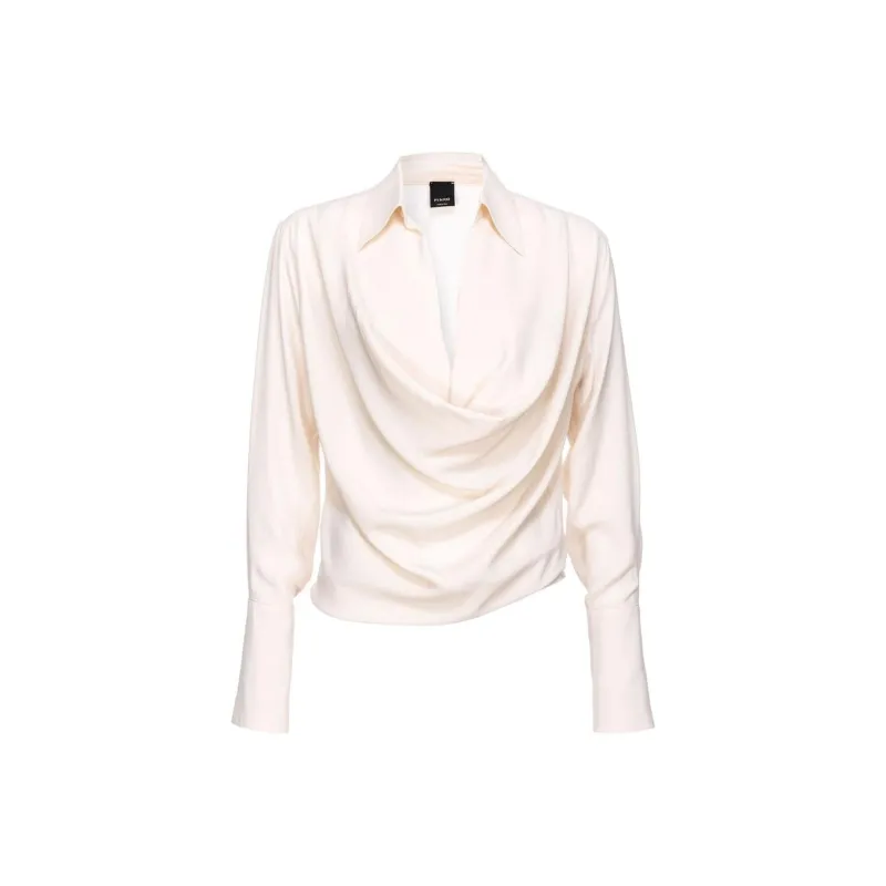 PINKO Draped Detailed V Neck Shirt-0