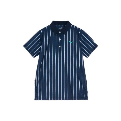 PUMA AOP Polo Shirt Women's Dark Marine Blue