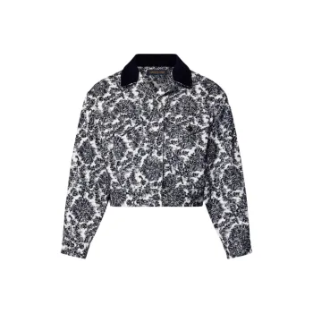LOUIS VUITTON Sequin Flower Print Cropped Jacket