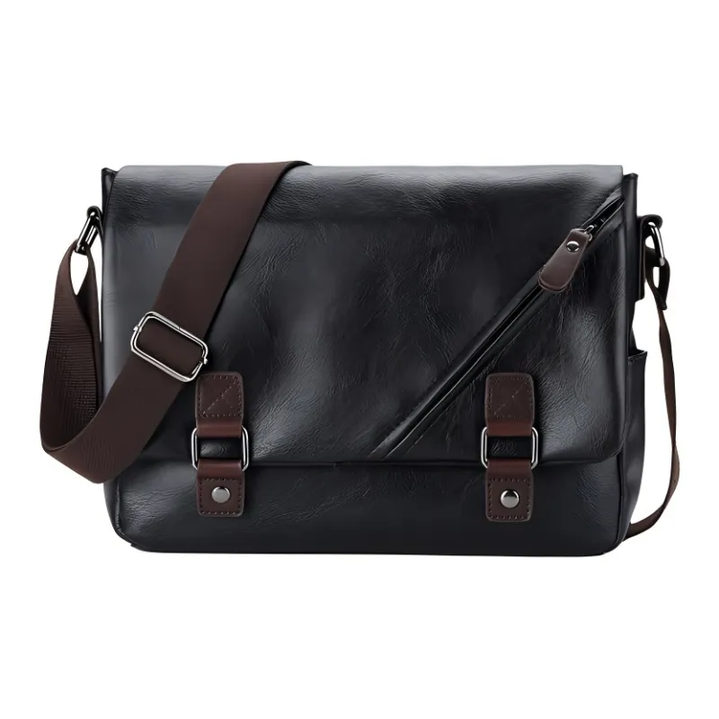 GEERDUN PU Shoulder Bag Unisex Black-0