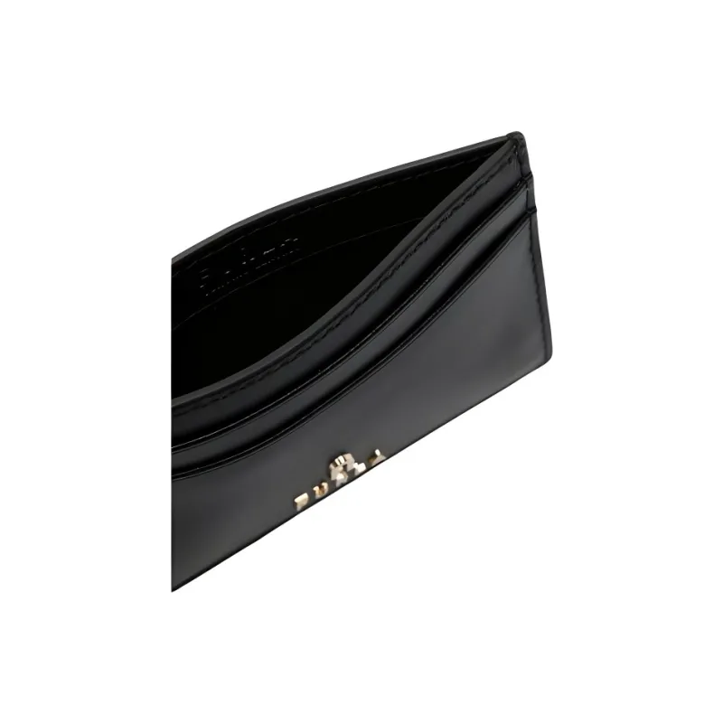 Furla Soft Cow Leather Card Holder Card Holder Women's Black-4