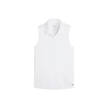 PUMA W Pure Sleeveless Golf Polo Polo Shirt Women's White