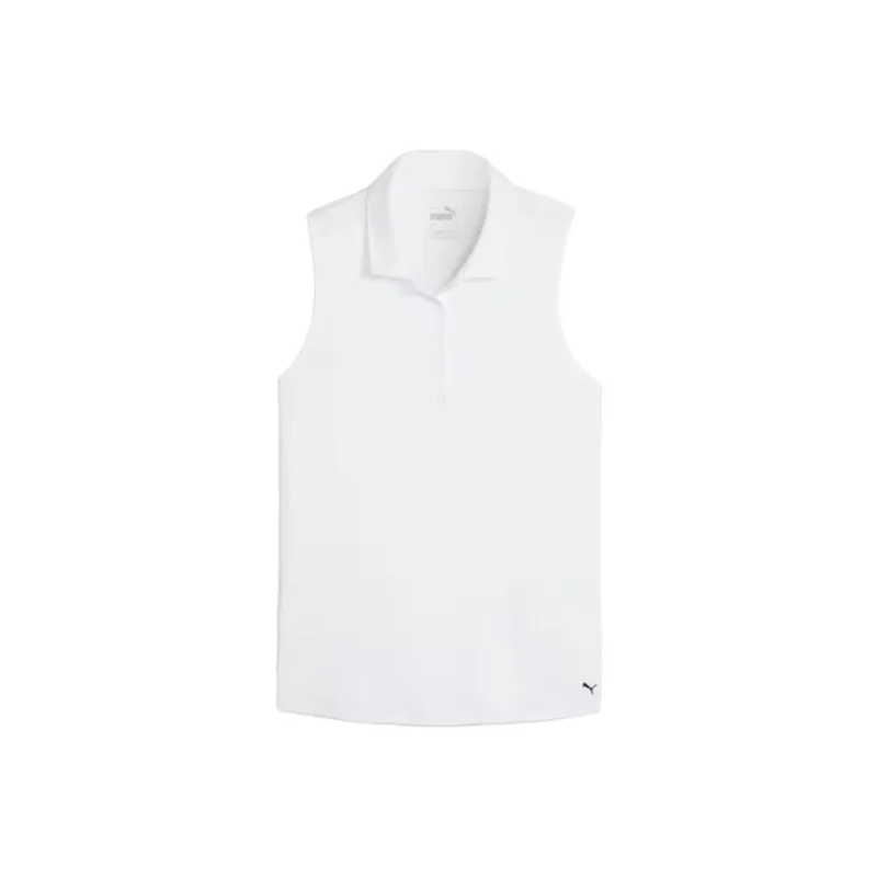 PUMA W Pure Sleeveless Golf Polo Polo Shirt Women's White-0