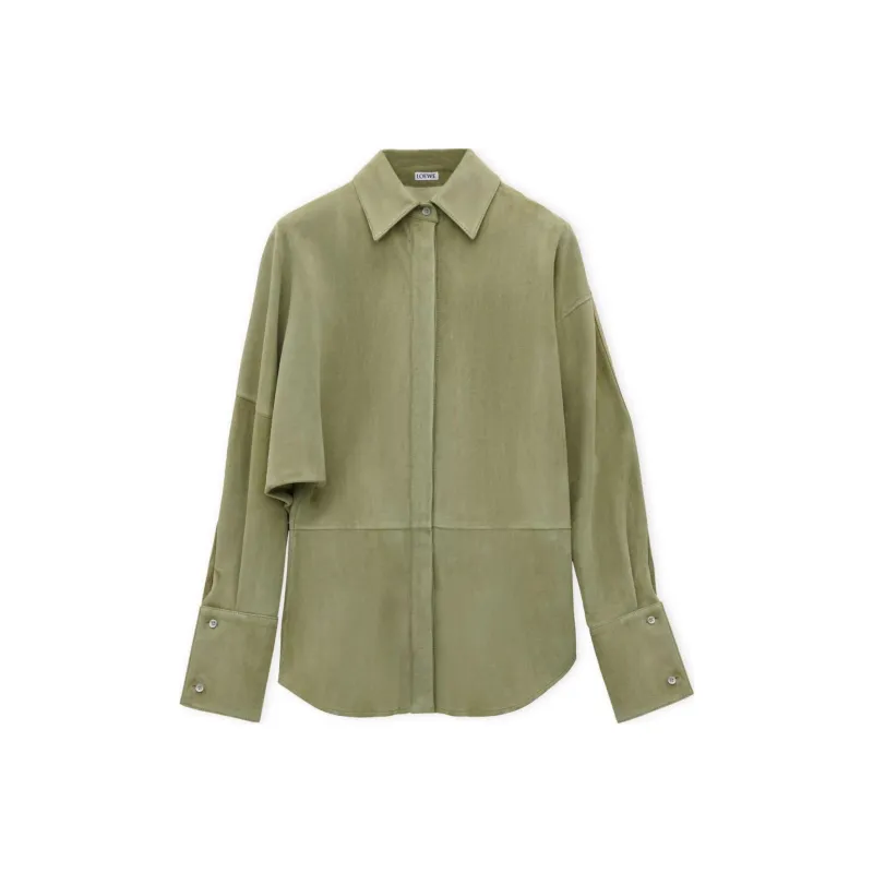 LOEWE Draped Shirt 'Sage'-0