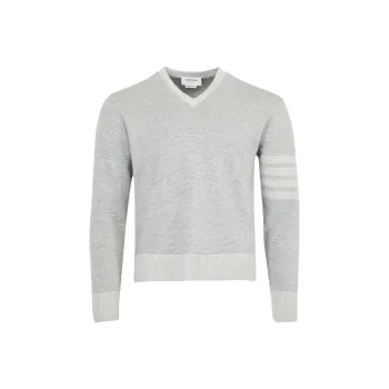 THOM BROWNE 4 Bar Stripe V neck Sweater