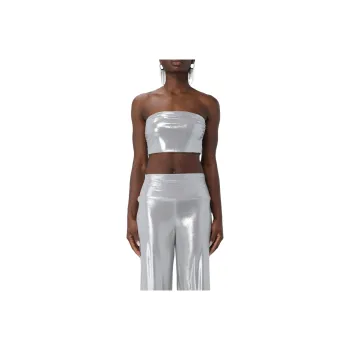NORMA KAMALI Strapless Top Women's Silver White