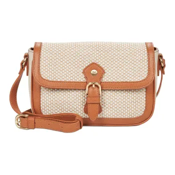 H HEXAGONA PARIS Textile Shoulder Bag Women's Beige