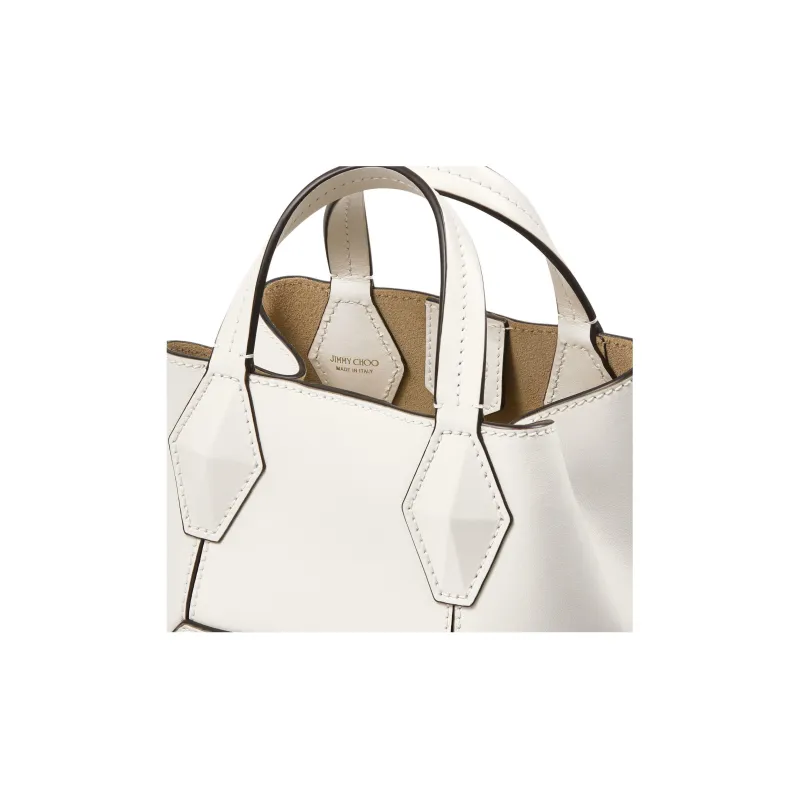 Jimmy Choo Diamond Cow Leather Tote Bag, Shopping Bag, Shoulder Bag, Handbag Extra Small Women's Latte & Gold-4