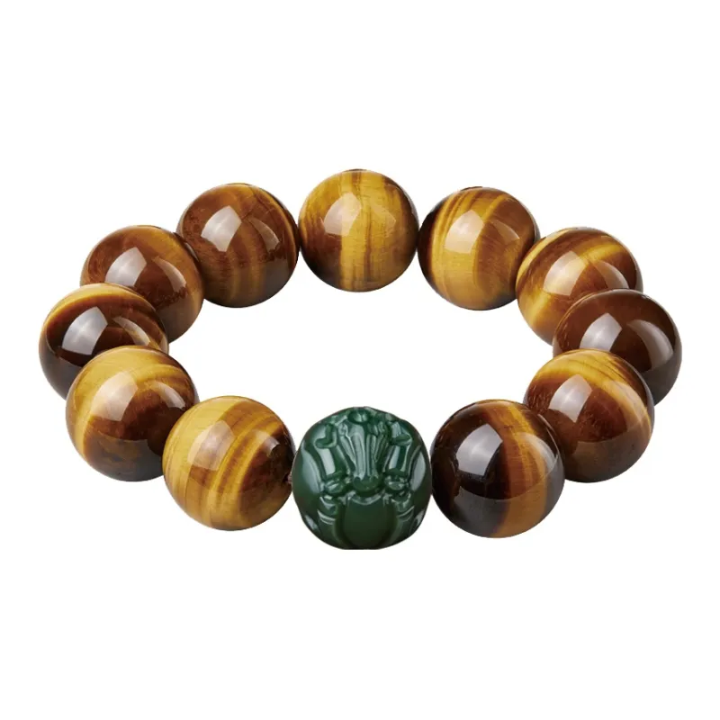 Moonstone Edge Tiger's Eye Stone Bracelets Men's-11