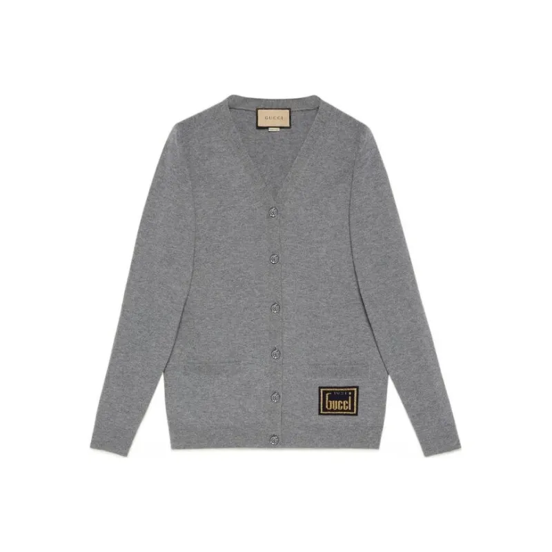 GUCCI V neck Wool Cardigan-0