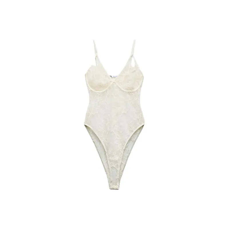 ZARA Bodysuits Women's Raw White-0