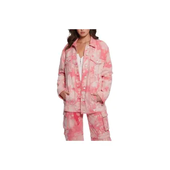GUESS Oversized Denim Jacket Jackets Coats Women's Pink