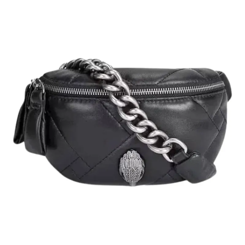 Kurt Geiger London Kensington Leather Fanny Pack Small Size Women's Black-0