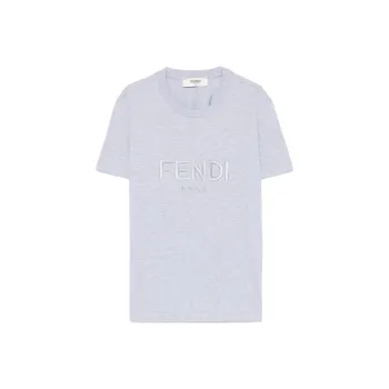 FENDI Logo embroidered T shirt