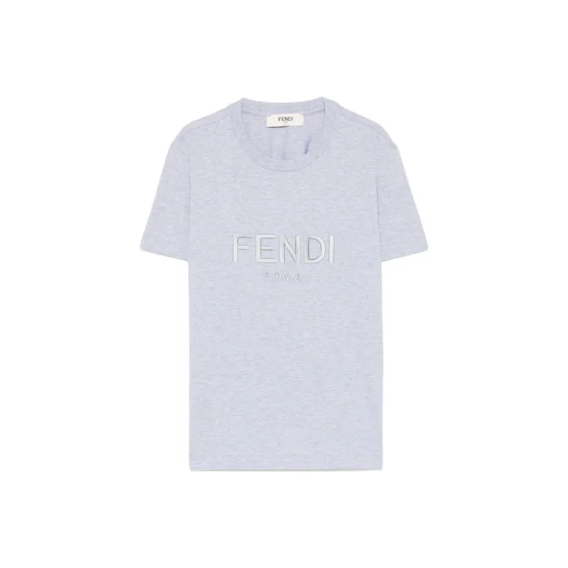 FENDI Logo embroidered T shirt-0