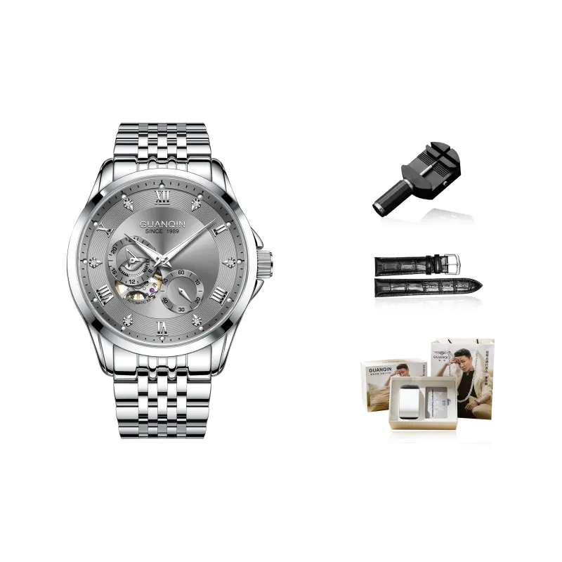 GUANQIN Super Player Collection Mechanical Movement Steel Strap Watch Men's Watches White Dial-12
