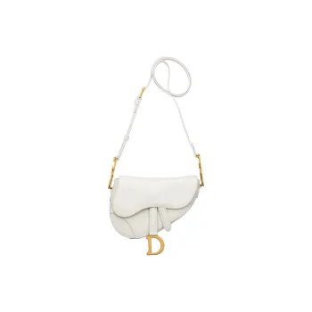 DIOR Saddle Cow Leather Saddle Bag, Shoulder Bag, Crossbody Bag Mini Women's Milk White