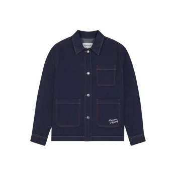 Maison Kitsune Logo Embroidered Straight Hem Jacket