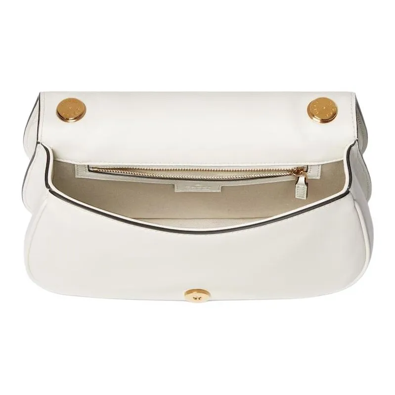 GUCCI Blondie Leather One Shoulder Handbag Medium Size Women's White-4
