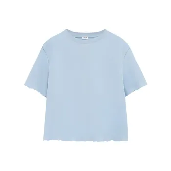 LOEWE SS24 Drop Shoulder Sleeve T Shirt Women's Light Blue