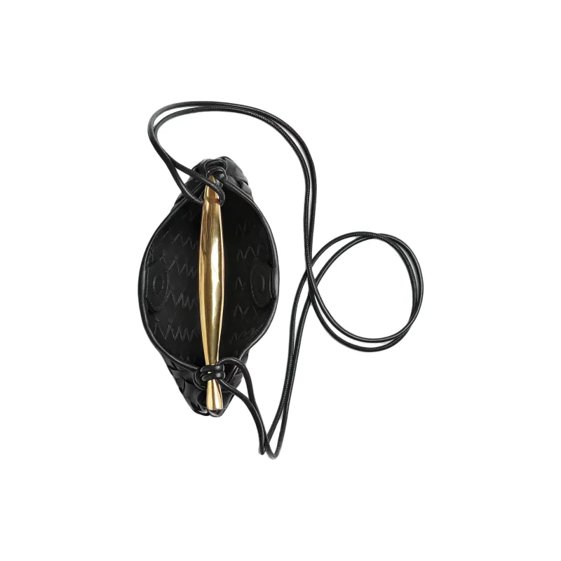 Bottega Veneta SARDINE Lambskin One Shoulder Handbag Women's Black-2