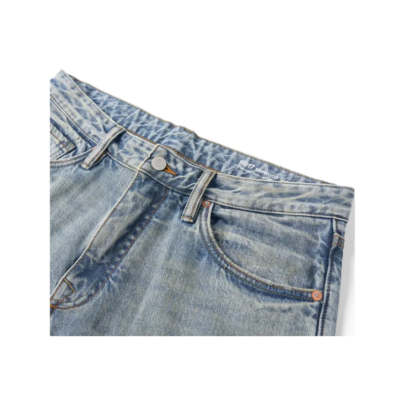 SIMWOOD Jeans Men's Washable Nostalgic Medium Blue-2