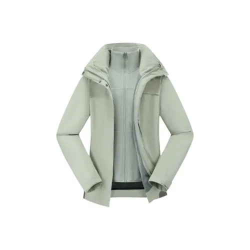 DECATHLON SH100 FORCLAZ TRAVEL Jackets & Coats Women's Pale Green/Dark Smoke Gray