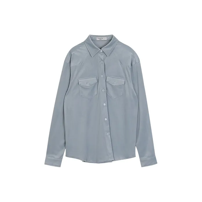 PURSUMMER Shirt Women's Clear Blue-0