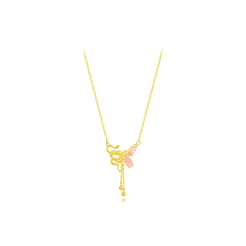 CHINA GOLD 999 Fine Silver Sterling Silver Necklaces Women's