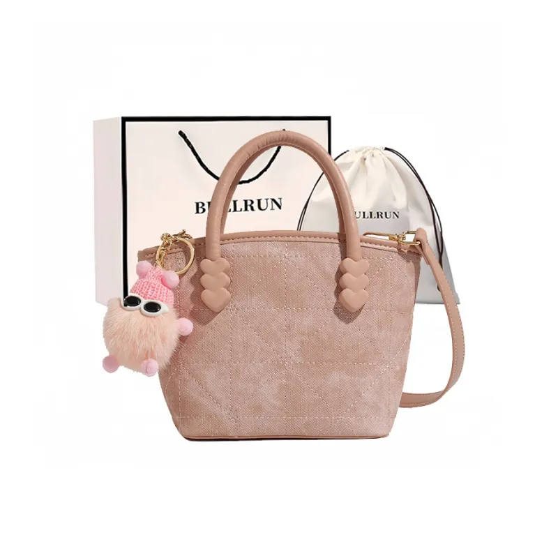 Bullrun PU Shoulder Bag, Crossbody Bag, Handbag Women's White/Pink-3