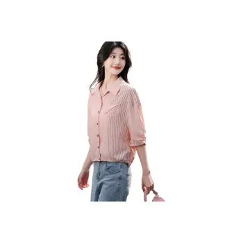 Like The Age Of Water Summer Shirt Loose Fit Women's Pink