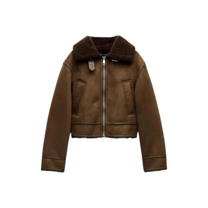ZARA Jackets & Coats Women's Brown-0
