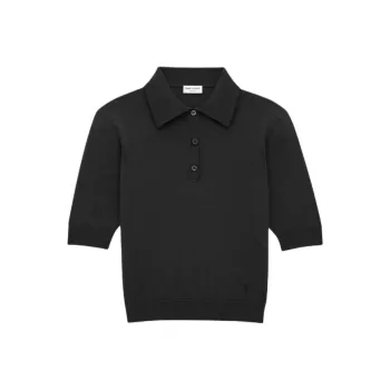 SAINT LAURENT Cassandre Short Sleeved Polo Shirt