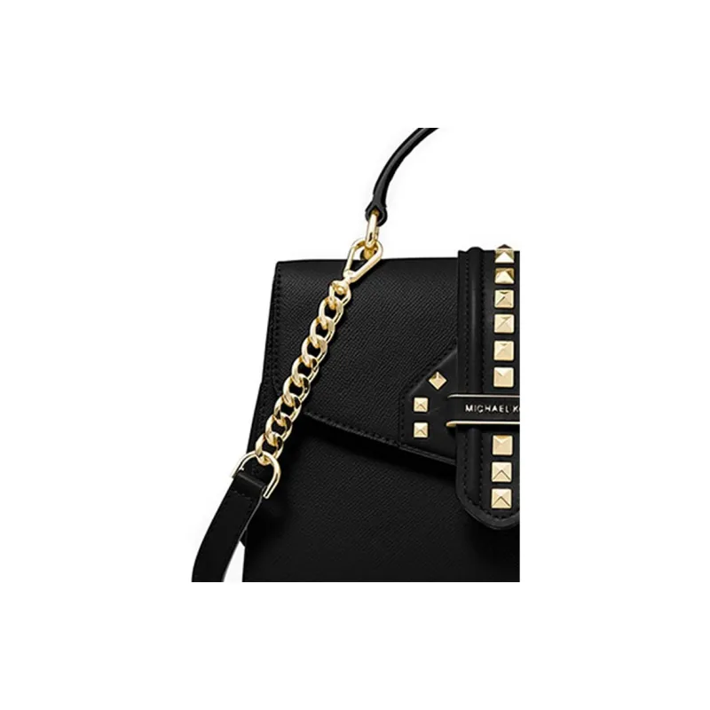 MICHAEL KORS Lorimer Leather Handbag, Crossbody Bag Women's Black-2