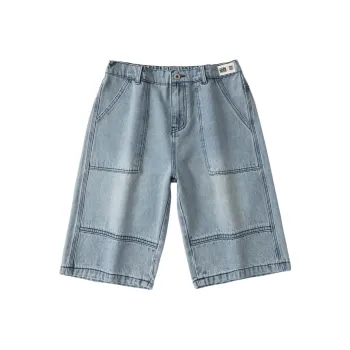 FCB ARCELONA Denim Shorts Unisex Ocean Blue