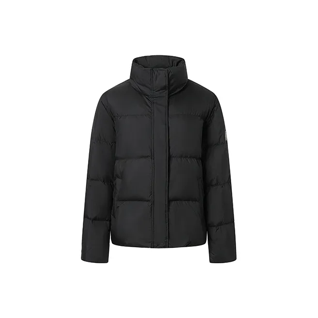 SylphlikeLoli Solid Color Stand Collar Loose Fit Thickened Cropped Down Jacket Women's-0
