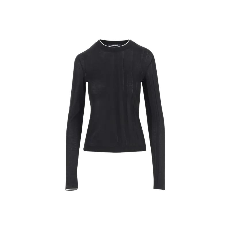 Jacquemus Contrast Trim Ribbed Jumper-0