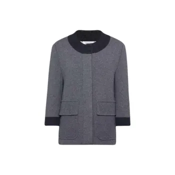 THOM BROWNE Contrasting trim Wool Blend Cardi coat