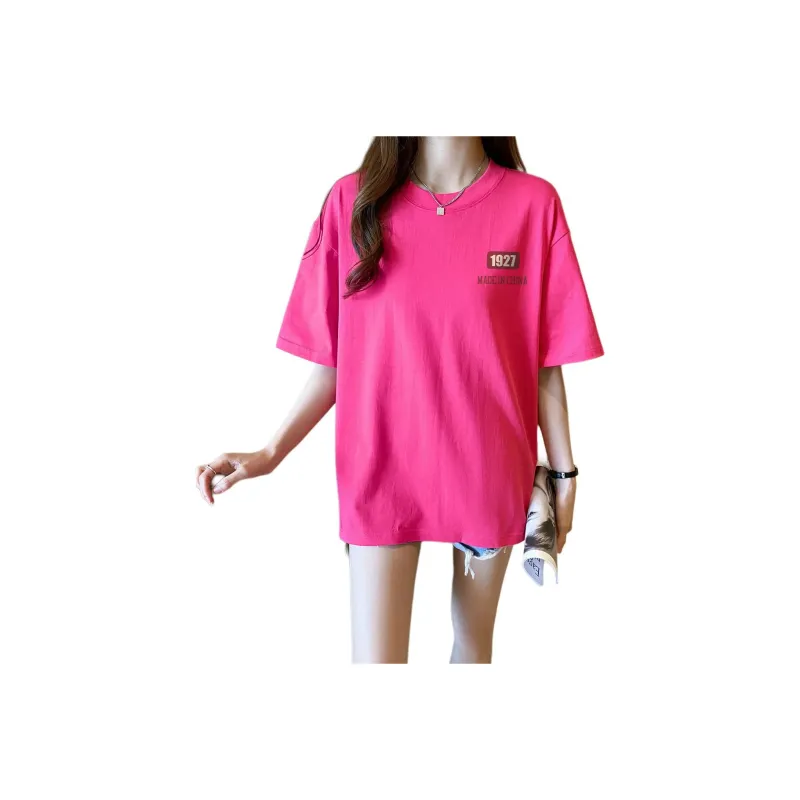 Warrior Drop Shoulder Sleeve T-Shirt Women's Dragon Fruit Red-0