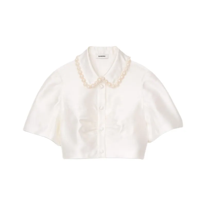 Sandro Beaded Satin effect Shirt-0