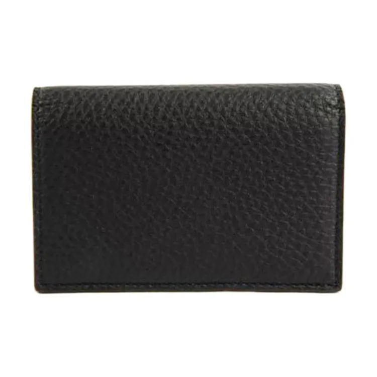 BALLY Leather Card Clip Card Holder Wallets Men's Black-2