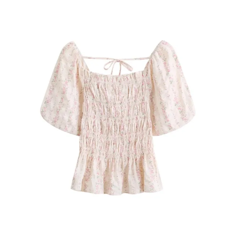 HUASJ Chiffon Shirts Women's Pink-0