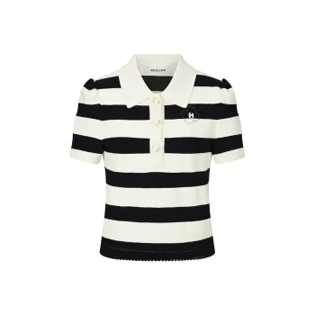HERLIAN Polo Shirt Women's Black White