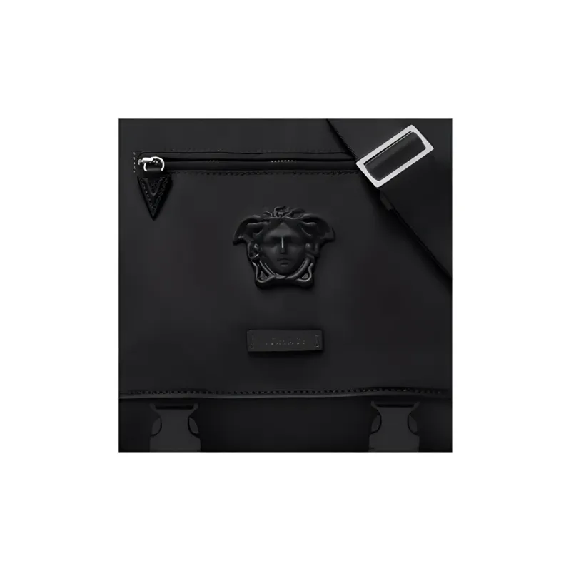VERSACE La Medusa Nylon Shoulder Bag Crossbody Bag Messenger Bag Men's Black-3