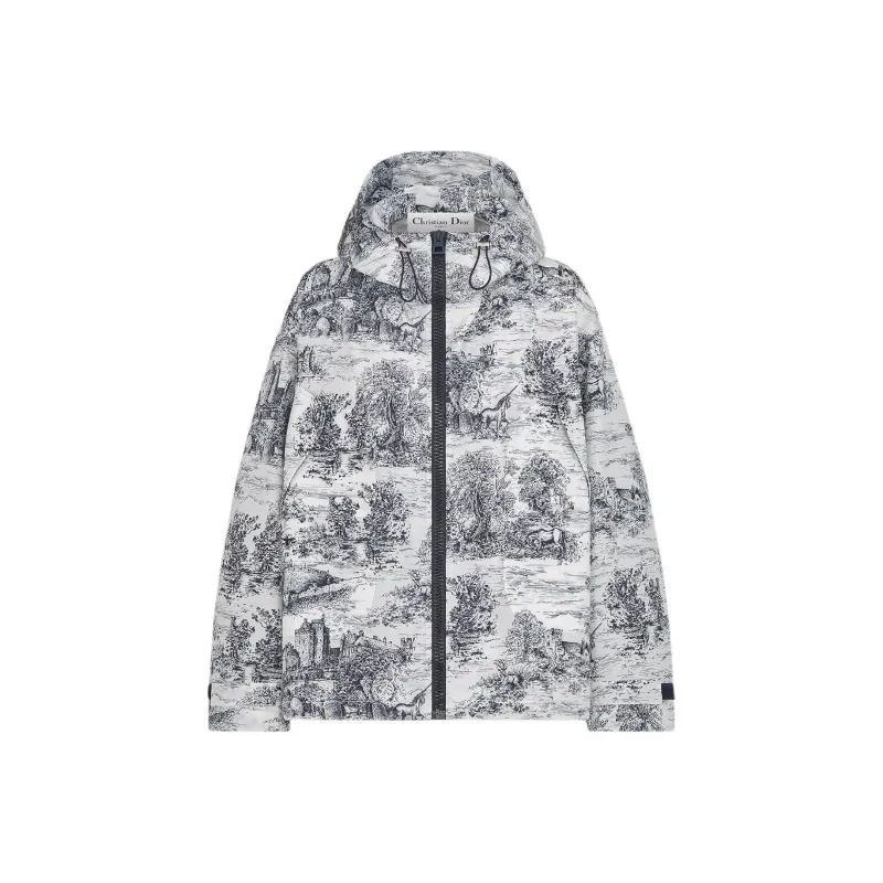 DIOR FW24 Jackets Coats Women's Blue White Mixed Color-0