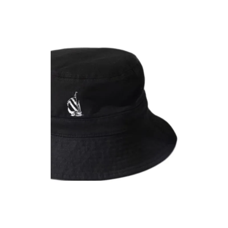 Nautica White Sail Cotton Bucket Hats Unisex Black-1