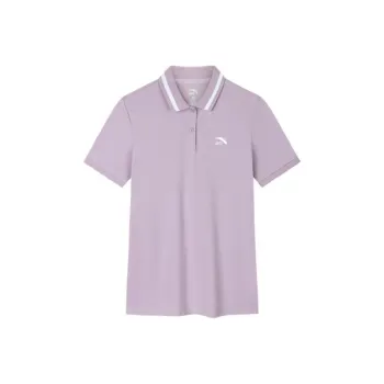 Anta Life Collection Polo Shirt Women's Gray Wisteria Purple